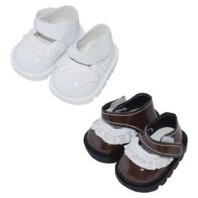 Niannyyhouse 20cm Pluche Speelgoed met Leren Schoenen en Kant Schoenen, Schoenlengte: ca. 5,5 cm, Aankleed, Katoenen Pop, Poppenaccessoires (een1)