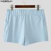 INCERUN Men Elastic Waist Solid Fitted Underwear Pajamas Shorts Home Wear