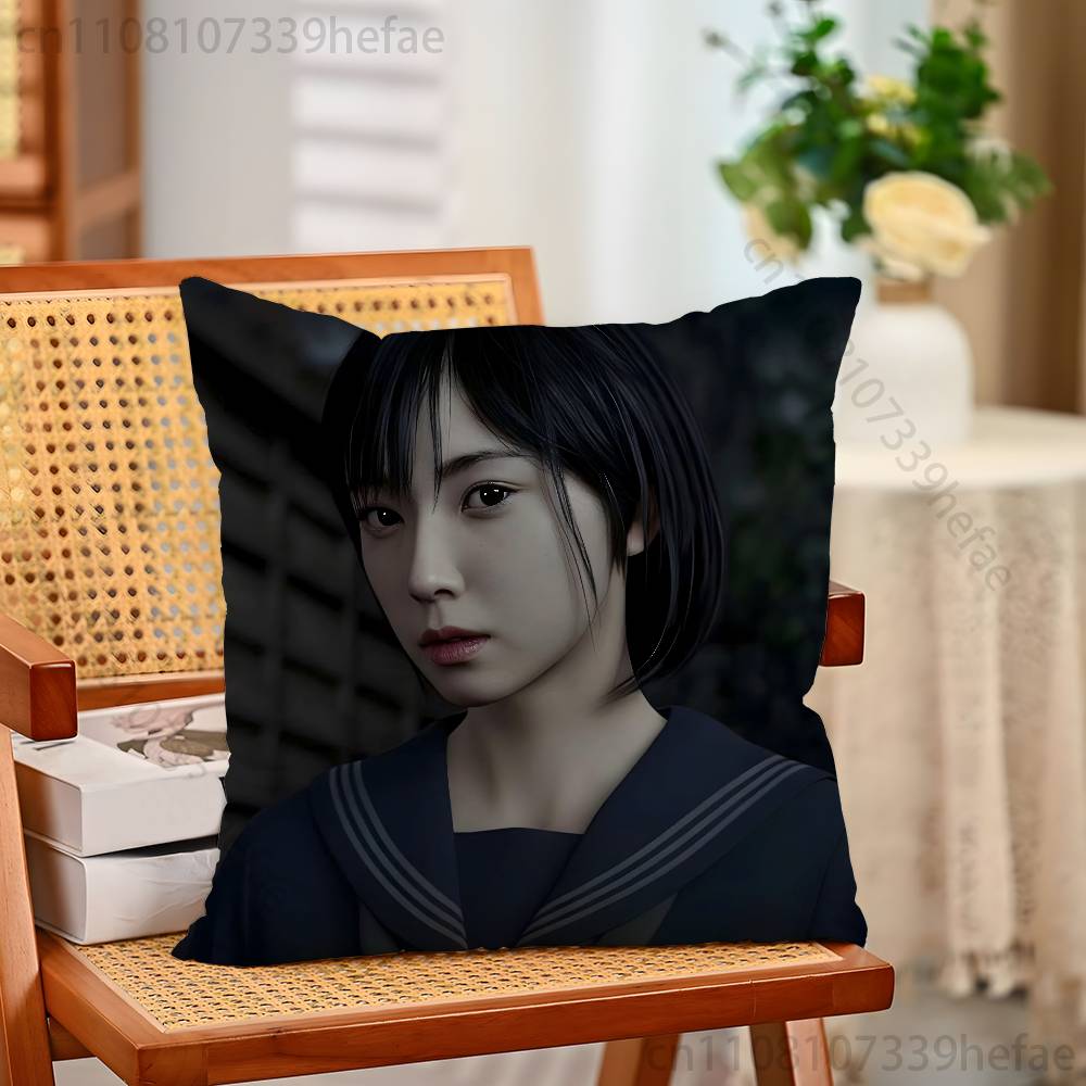 

HHinako shimizu silent Hhill Funny Pillow Case Antidustmite Pillowcase Invisible Zipper Silky Short Plush Sofa Cushion Cover 30x30cm