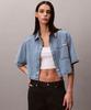 Kaelbinkeullainjin Women'S Boxy Crop Denim Shirt 47F498G 21E