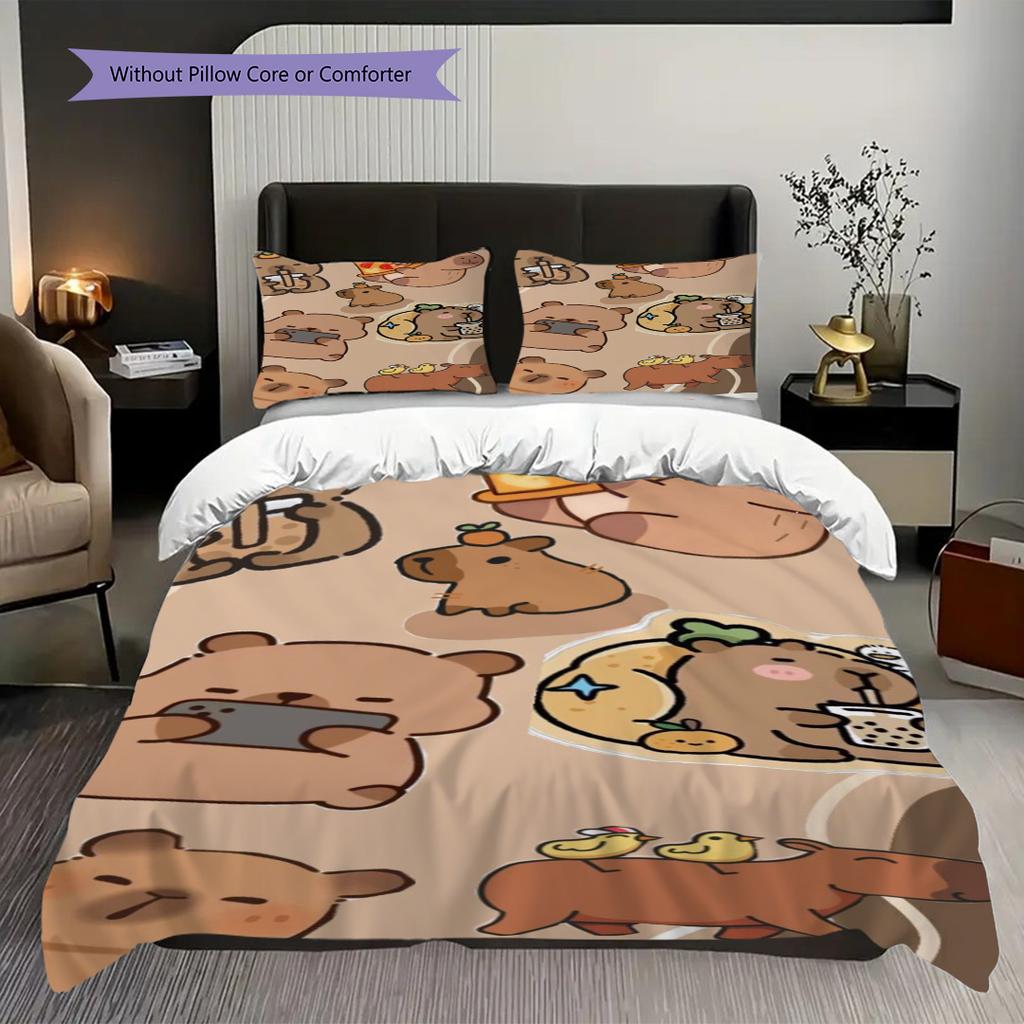 Sweet Sip Rainbow Bedding (1 * duvet cover + 2 * pillowcase, without core) 2D Flat Duvet cover and pillowcase Bedding set Soft and comfortable