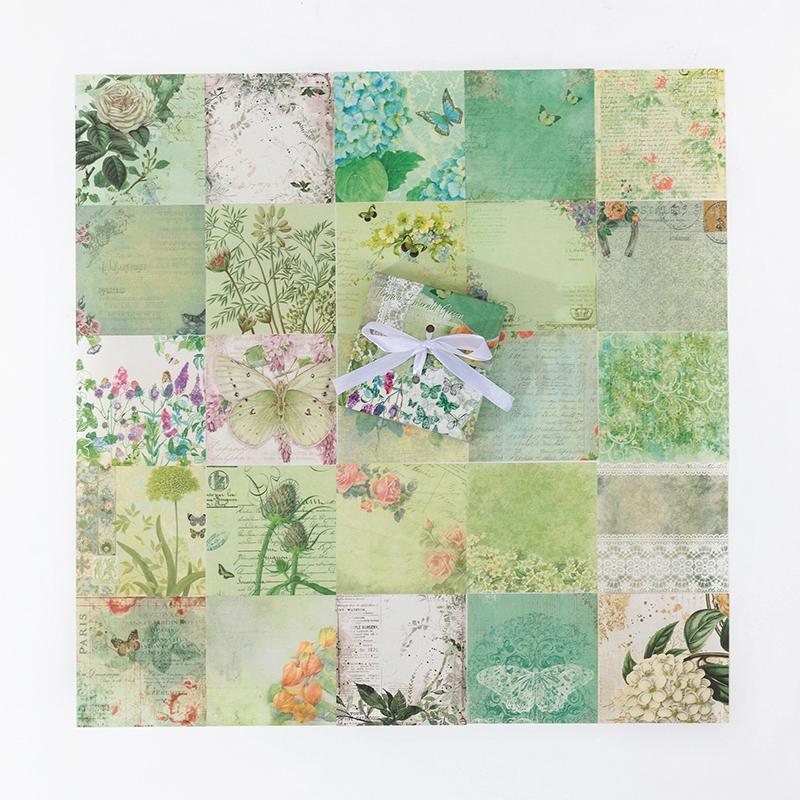 Retro Fusheng Dream Series Material Paper Hand Account DIY Scrapbooking Diary Collage Decorative Paper 100 Sheets, 6 Styles