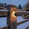 Solar Powered Porch Lights Christmas Projector Wall Light, Outdoor Waterproof Decorative Garden Landscape Lighting Holiday Metal Fence for Patio