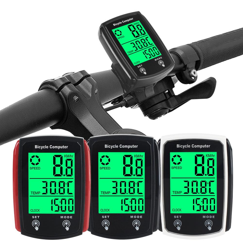 Digital Clock Speedometer Thermometer For Bicycle Bike Motorcycle ATVs Speed Odometer Temp Tester Meter Waterproof LCD Backlight