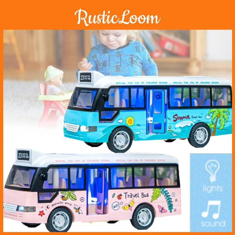 Vibrant Plastic Inertia Bus Toy With Flashing Lights And Music For Boys And Girls