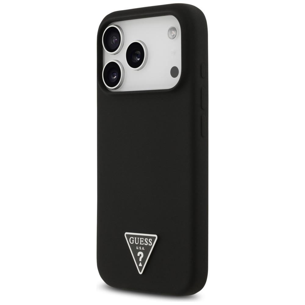 Guess Silicone Triangle Logo MagSafe Case for iPhone 17 Pro Max Black