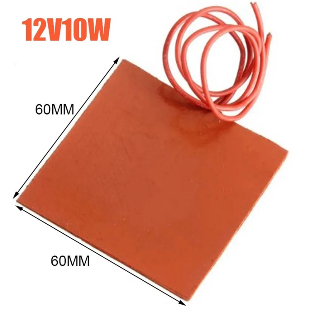 12V 10W 60*60mm Silikonvärmeplatta Fyrkantig Gummiuppvärmningsmatta Biodlingsuppvärmning Flexibel Vattentät Silikonvärmareplatta Tråd Värme
