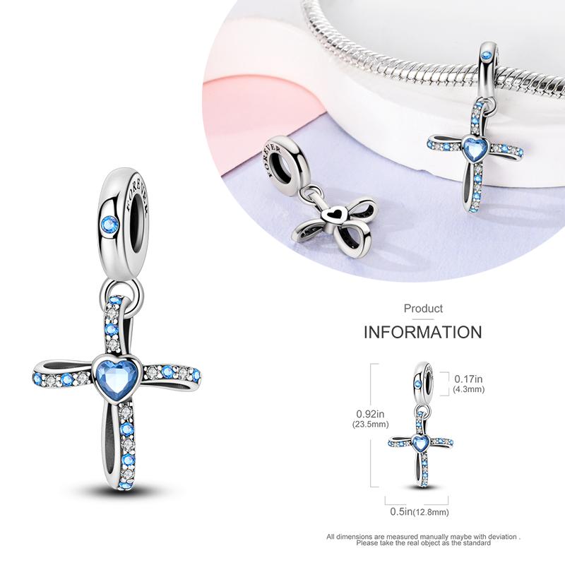 Copper Blue Eyes And Palm Charms Crucifixion Beads Women Girlfriends Jewelry Gift
