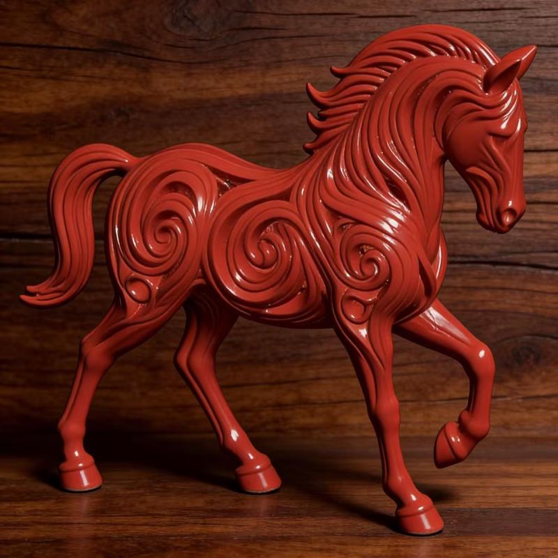 3D Printing Hollow Horse Figurine Suitable For Desktop Desk Office Horse Model Landscape Decor