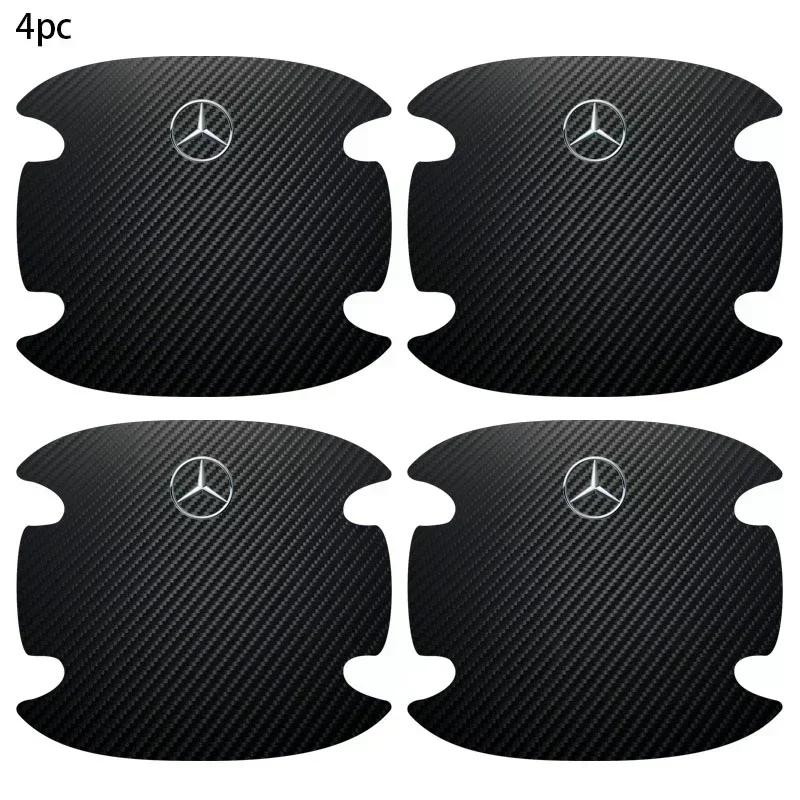 BQFJ7 4Pcs Car Door Bowl Anti-scratch Sticker Handle Protection Sticker For Mercedes Benz AMG W176 W202 W204 W205 W210 W211 W212
