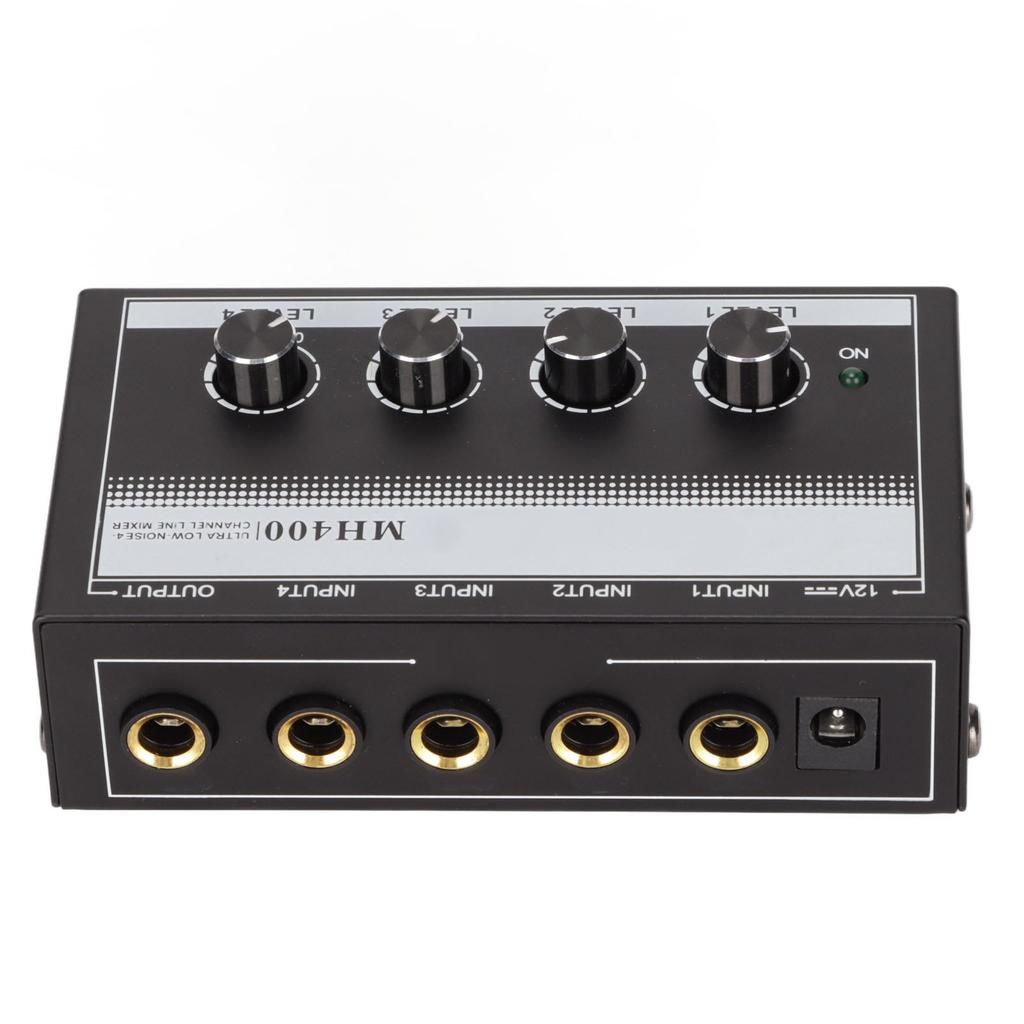 4-Kanal Line-Mixer Kompakter Stereo Rauscharm Tragbarer Line-Mixer für Clubs und Bars 100-240VUS