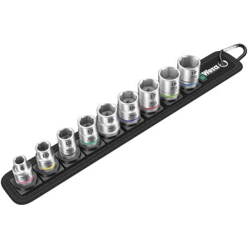WERA 9-Piece Bit Socket Set, 3/8 Drive, for Zyklop Ratchets, 003973