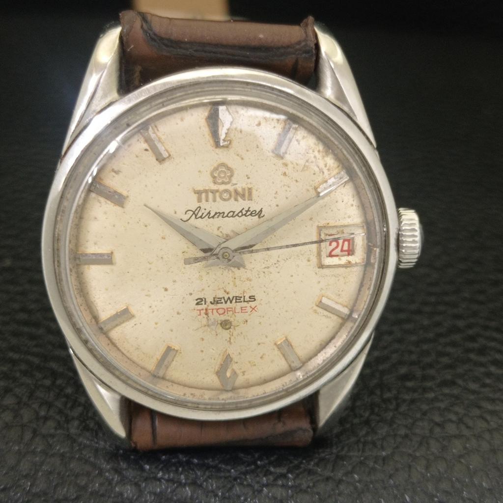 SWISS VINTAGE TITONI AIRMASTER TITOFLEX HAND-WINDING MENS WATCH A703250-1 R213a-a703250