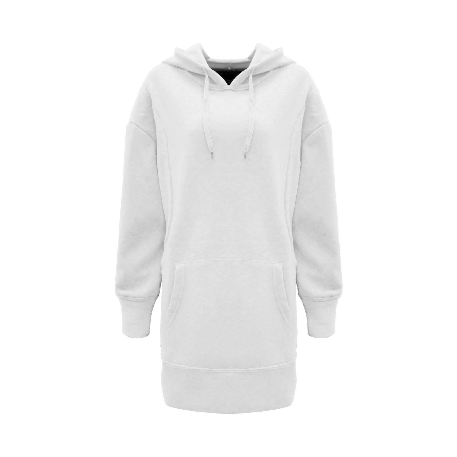 

Women s Solid Color Pullover Hooded Loose Long Sleeved Thickened Hoodie for Women XXXL білий