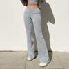 Casual Basic Solid Flared Pants Slim Low-waist Guard Pants