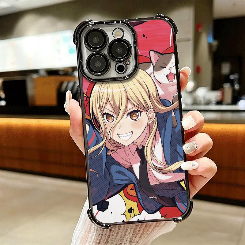 Anime Character Power CSM Soft Phone Case For iPhone 15 16 17 Air 14 Pro Max 16E Plus 13 12 Mini Plating Anti-Fall Fundas