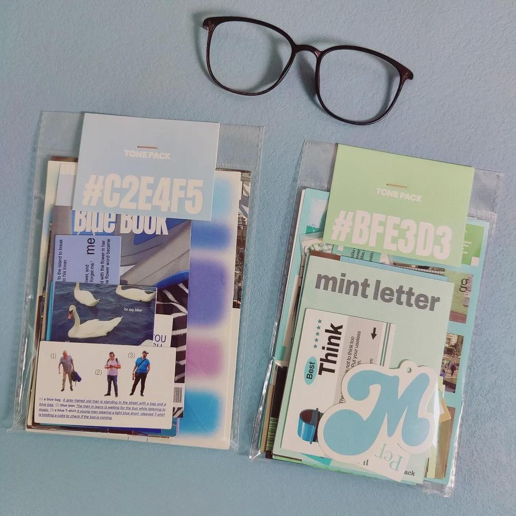 Pachet de autocolante roz coreene retro în stil nordic pentru jurnale și decorare colaje