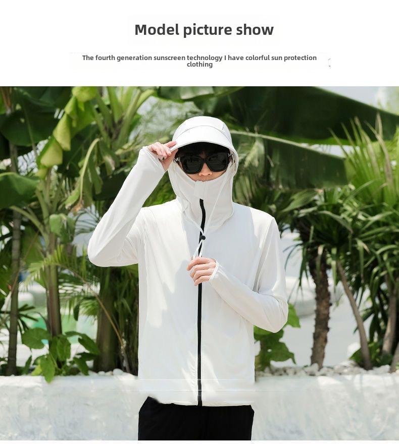 Men's UV Protection Quick-Dry Fishing Apparel with Breathable Mesh Face Cover