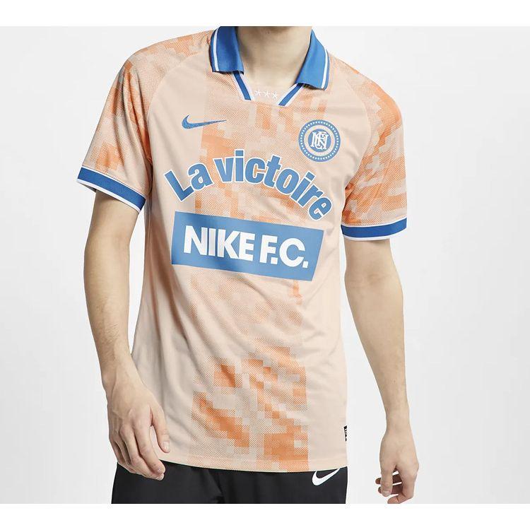 Nike Football Series Turn-Down Collar Sport Casual Short Sleeve Polo Shirt Men Tops Orange-Red AQ0661-838