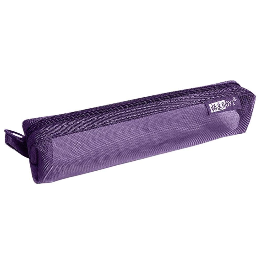 Student Mesh Transparent Pencil Case Simple Solid Color Unisex Stationery Office School Supplies With Protable Zipper