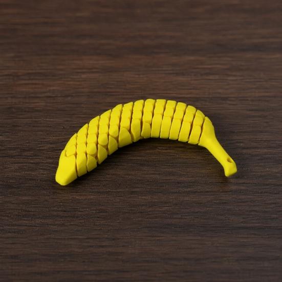 Yousheng 3D Printed Articulated Banana Fidget Toy, Bendable Stress Relief Toy with with Soft Clicking Sound, Built-In Hanging Hole for