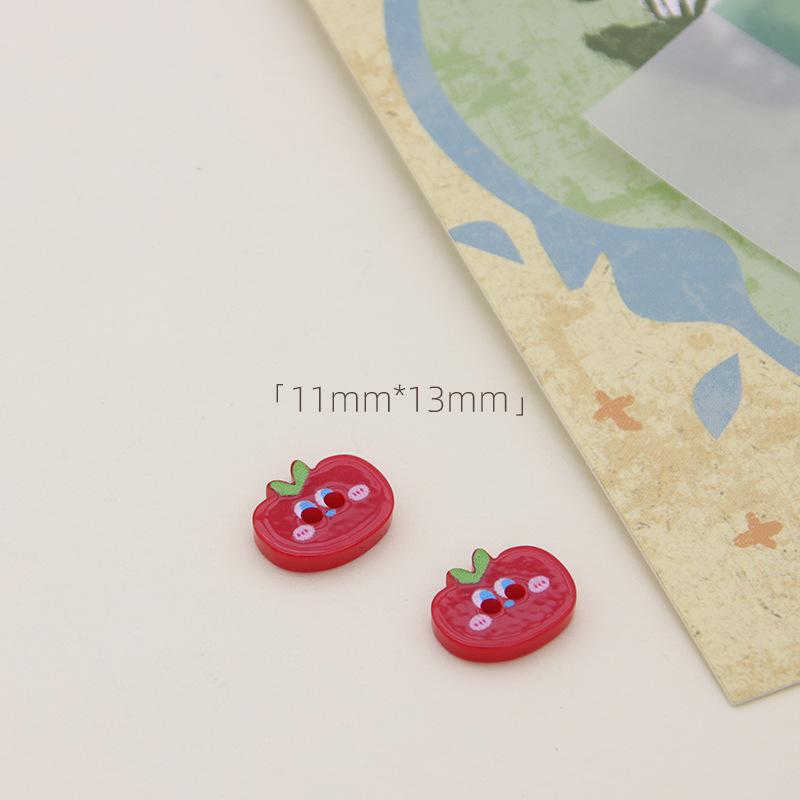 10Pcs Cute Cartoon Star Apple Resin Button Kid Sweater Cardigan Clothing Sewing Accessories Girls' Handmade Hair Clips DIY Decor