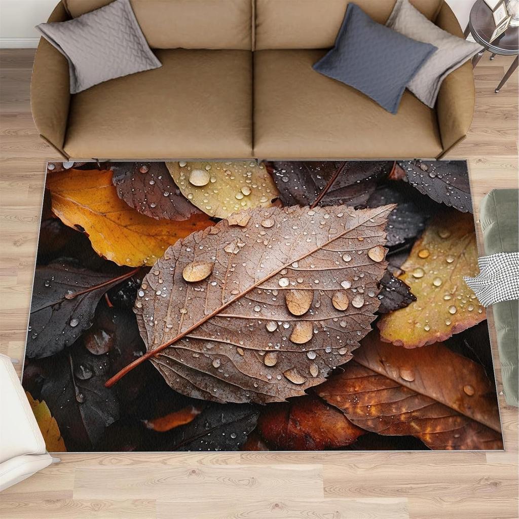 Tropical Flower Living Room Rug Bohemian Home Decor Carpet Absorbent Non-Slip Indoor Outdoor Decor Mat for Bedroom Hallway