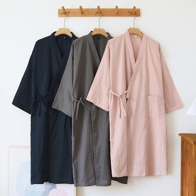 Lente en Herfst Nieuwe Koppels 100% Katoen Badjas Heren en Dames Kimono Losse Sweat Gestoomde Badjas