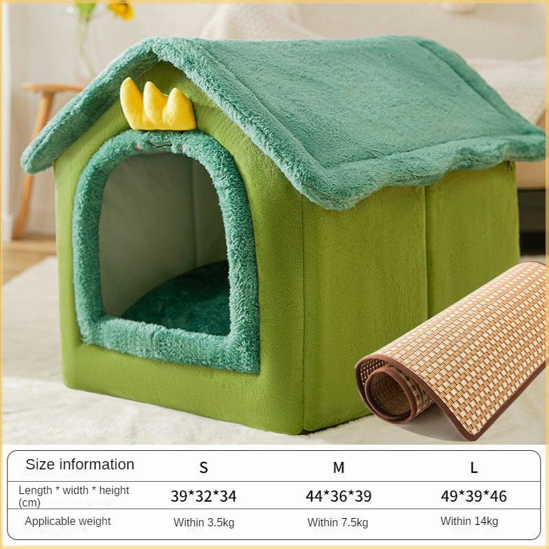 Casă pentru câini detașabilă și lavabilă cu două suprafețe Litier universal pentru pisici Cort de toamnă și iarnă Pat pentru câini Casă pentru pisici pentru animale de companie Casă pentru câini