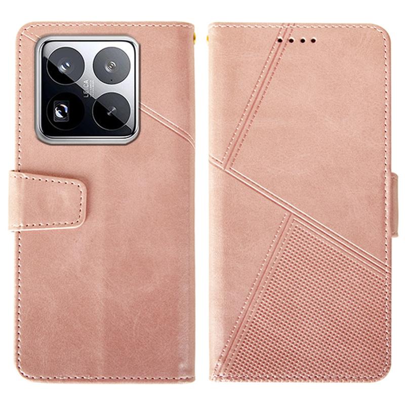 IDEWEI For Xiaomi 15 Pro Case Leather Wallet Phone Cover Stand Calf Texture B