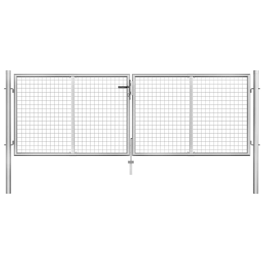 Vidaxl Galvanized Steel Garden Gate 300X75 Cm Silver