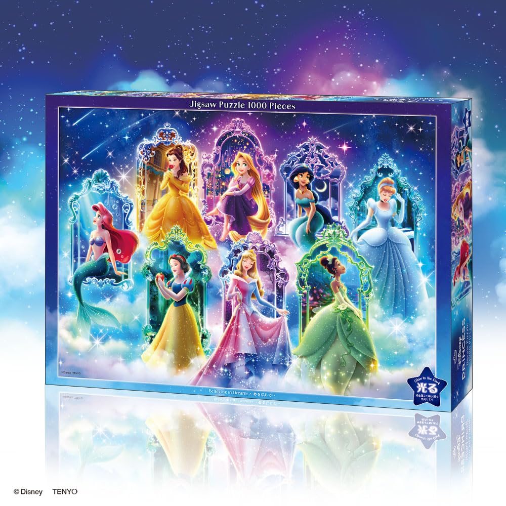 Tenyo In Illuminated Jigsaw Puzzle Disney Disney Princess Believing In Dreams Includes and Service Card (Tenyo) [Made Japan] 1000-Piece (51x73.5cm)