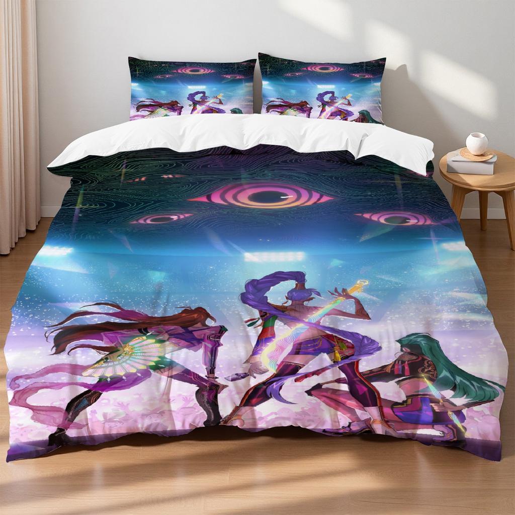 K-pop Girls Boys Group D-Demon Hunters Printed Coreless Duvet Cover Multi Size Bedroom Dormitory Holiday Bedding Decoration