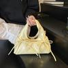 Spring 2026 New Style Sweet Girl Style Bow Tie Drawstring Crescent Single Shoulder Bag Female Daily  Commuting Underarm Bag