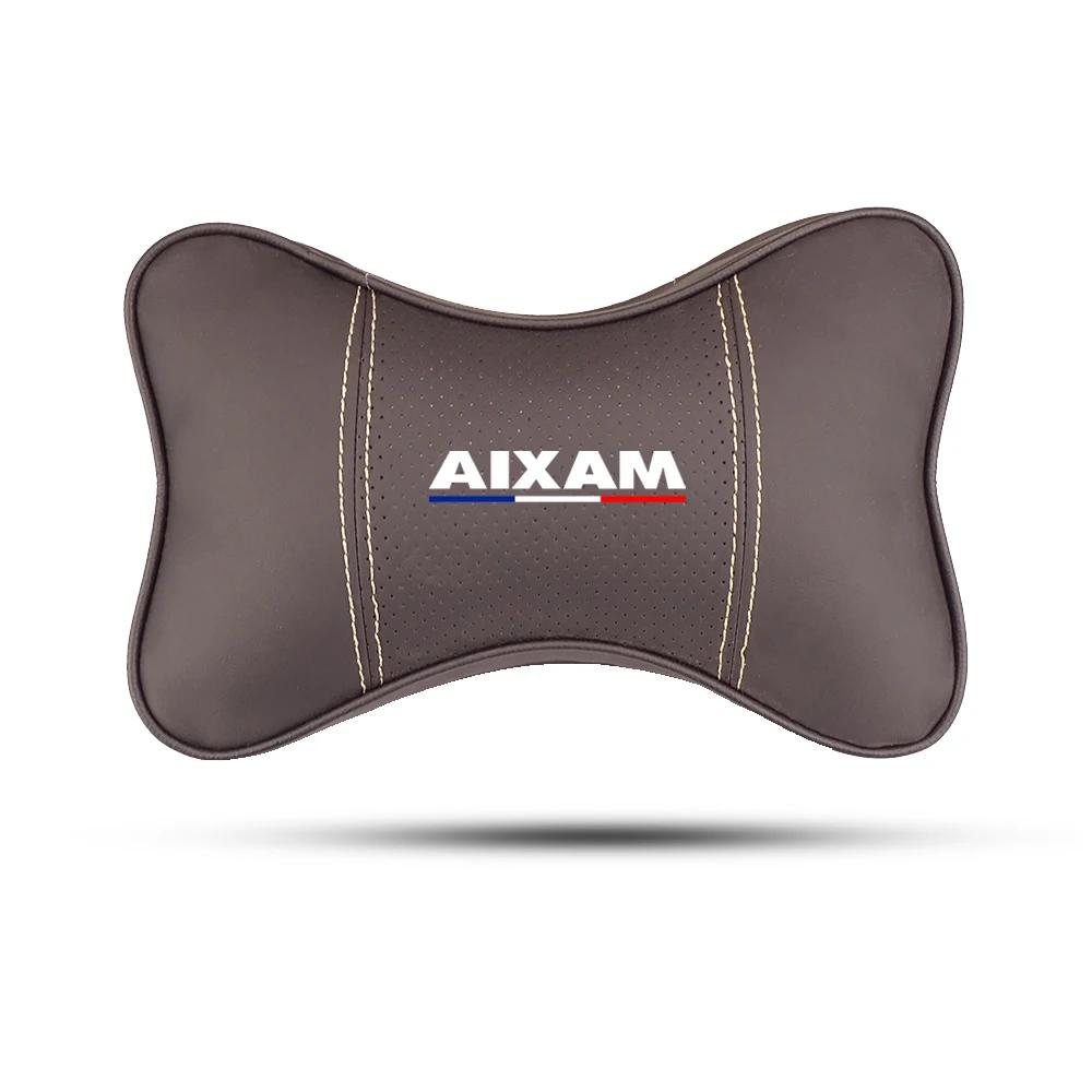 Car Seat Genuine Leather Headrest Neck Waist Pillow For Aixam MINAUTO CROSSLINE EAIXAM CROSSOVER MEGA CITY COUPE Car Accessories