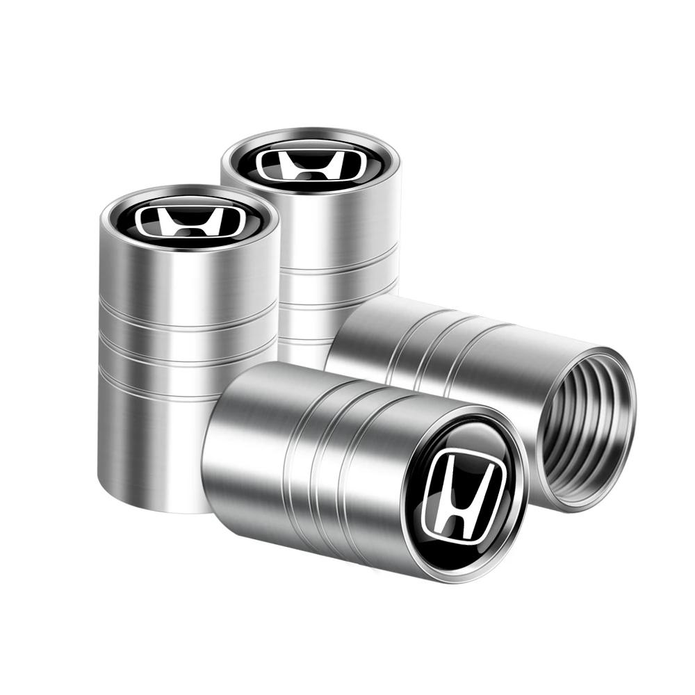 4pcs Metal Car Wheel Tire Valve Caps Stem Cover Car Accessories For Honda Fit Civic CRV Hrv CITY Accord CR-Z VTEC Vezel Insight
