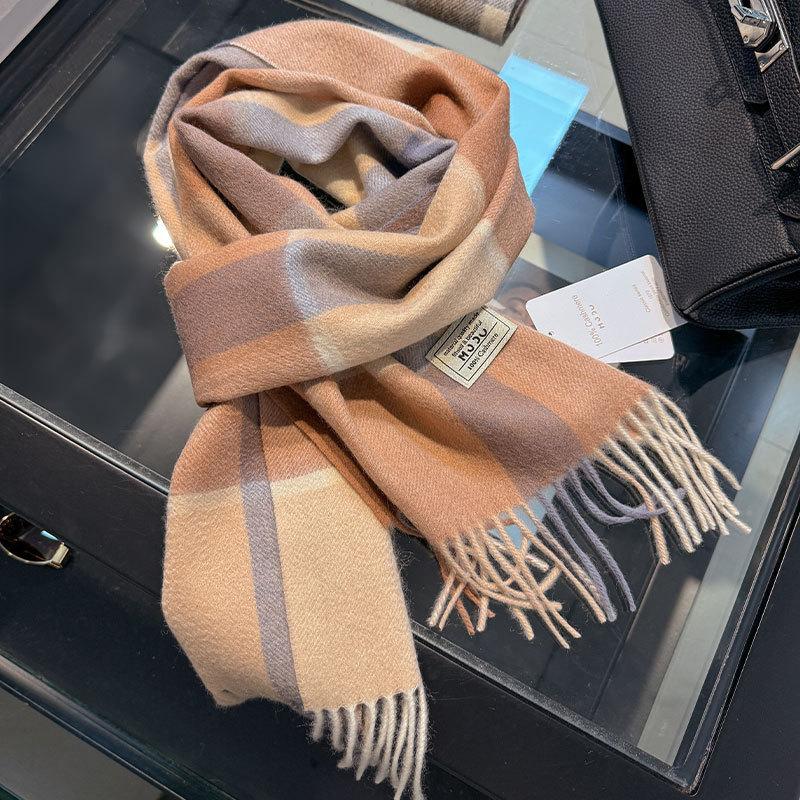 Sciarpa in lana pashmina 100% cashmere invernale per donna, scialli e stole spessi e caldi, sciarpa da donna con nappe e sciarpa