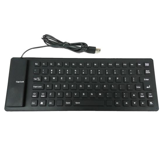 

85 Keys USB Folding Silicone Keyboard for Wired Waterproof PC Laptop Notebook чорний