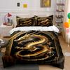 Golden Dragon with Details. Bedding Sets Duvet Cover Sets Duvet Covers Pillowcases(1 * Duvet Cover 2 * Pillowcases Without Duvet Insert)