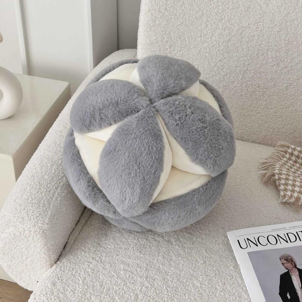 Nordic Style Plush Cushion With Piping For Living Room Decor And Bedside Use