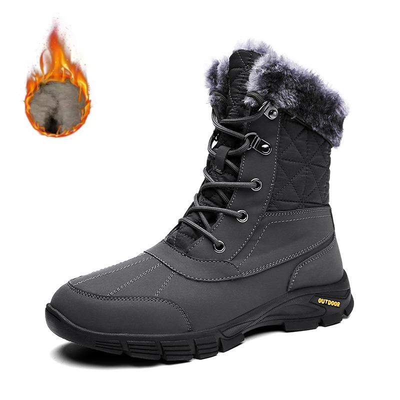 New Men's Snow Boots, Winter Cotton-lined Men's Boots, Casual Men's Shoes,Waterproof Ankle Boots,Outdoor Hiking Shoes,Snow Boots