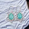 Natural Amazonite Gemstone 925 Sterling Silver Earrings 1.70" Women Jewelry EE-40-25