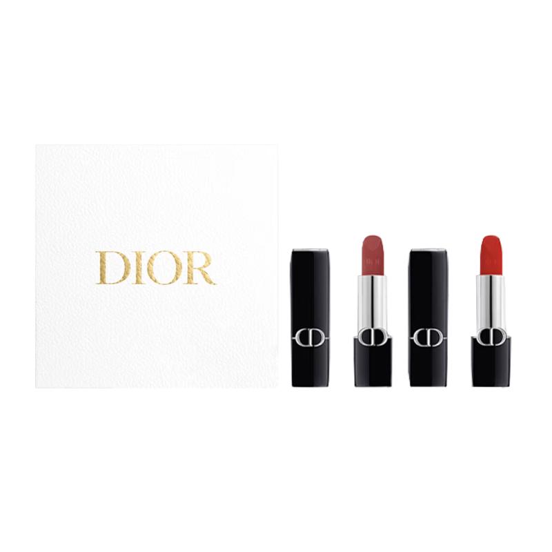 DIOR Lipstick 999 Legendary Red Lip Velvet+720 Tan Fei Nude Velvet No Gift Bag синий