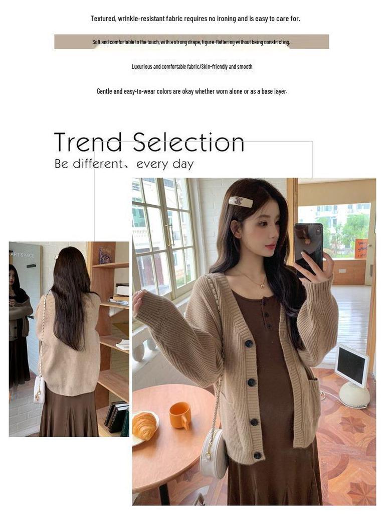 Autumn/Winter 2025 Maternity Two-Piece Set: Fishtail Skirt & Petite Knit Top