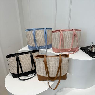 Francouzská taška z pletené slámy v létě Nová nika Dovolená Podpažní taška Velká kapacita Jednoduché hračky a Velká taška Ratanová taška