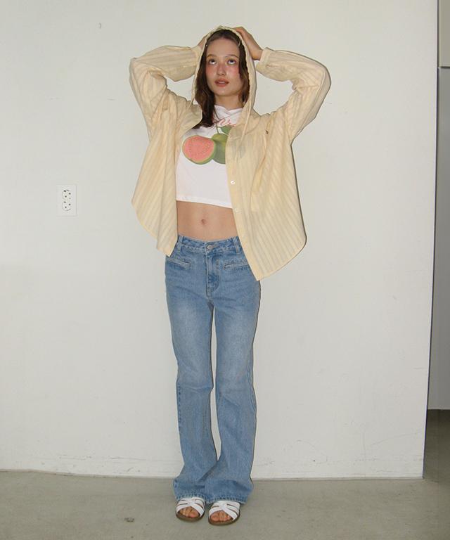 RONRON Guava Crop T Shirts White