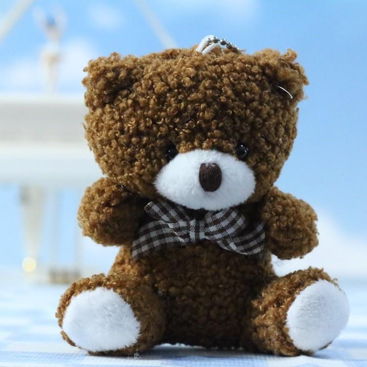 

Bear Lovely Teddy Plush Toy Keychain Adorable Stuffed Animal For Decoration Backpack кофейный