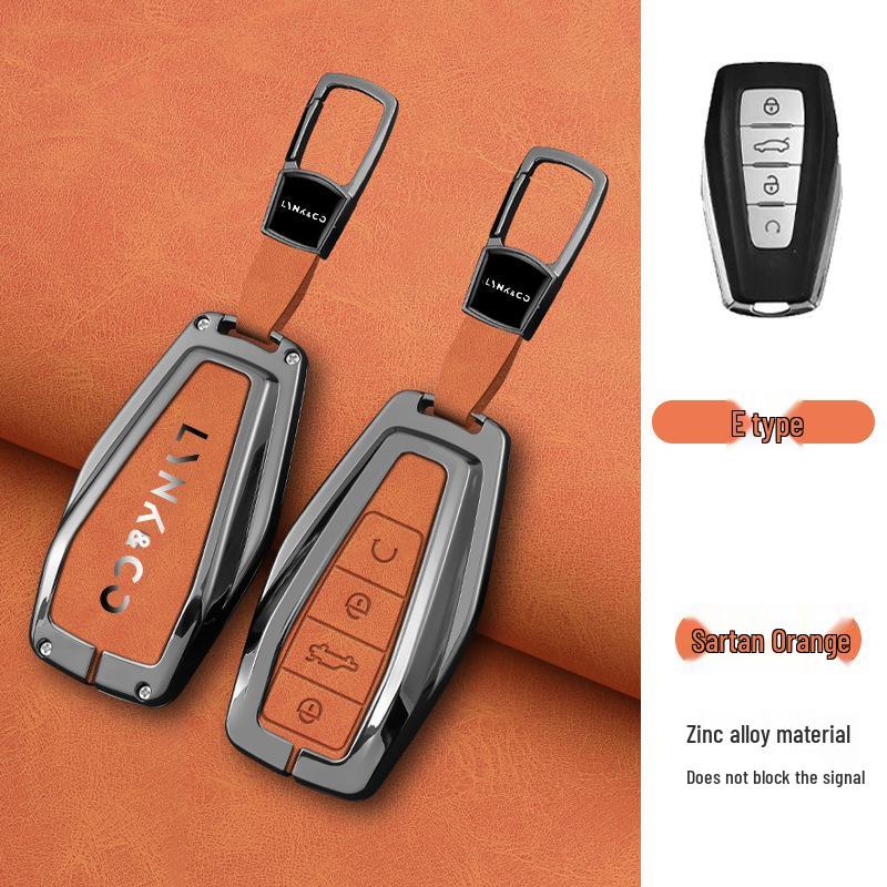 Premium Metall Schutzhülle für Lynk & Co 01 PHEV Schlüssel, Anti-Fall Schale mit Schnallenverschluss für Männer und Frauen