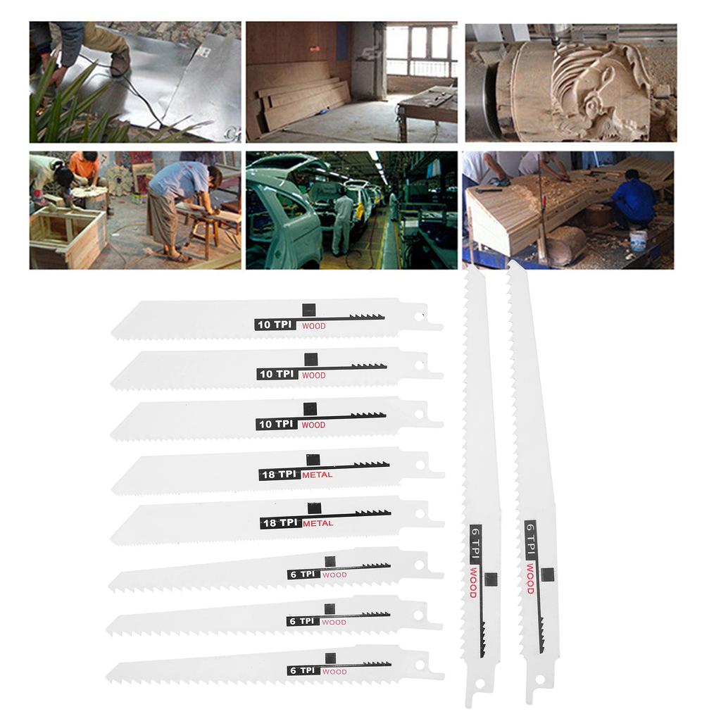 10Pcs Saw Blade HSS Reciprocating Wood Cutting Pruning Diverse Web for Carpentry Tool