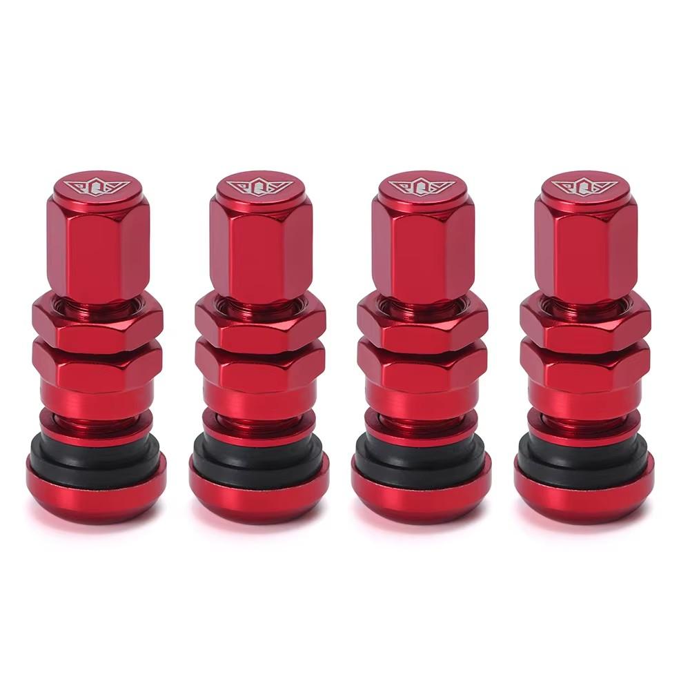 4 pièces / set Valve d'air universelle pour pneu tubeless de roue de moto et de voiture, bouchons d'air pour tige de valve de pneu, tige de valve d'air en métal aluminium VR-WR11